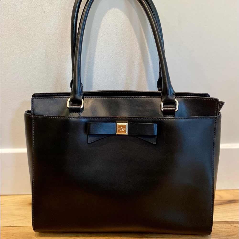 Moderately used Black Kate Spade Bow Tote